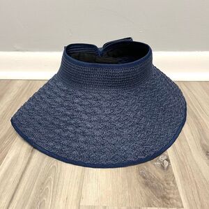 Magic Hats Navy Blue Paper Straw Visor Sun Hat